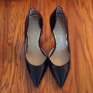 Jessica Simpson black patent leather heels